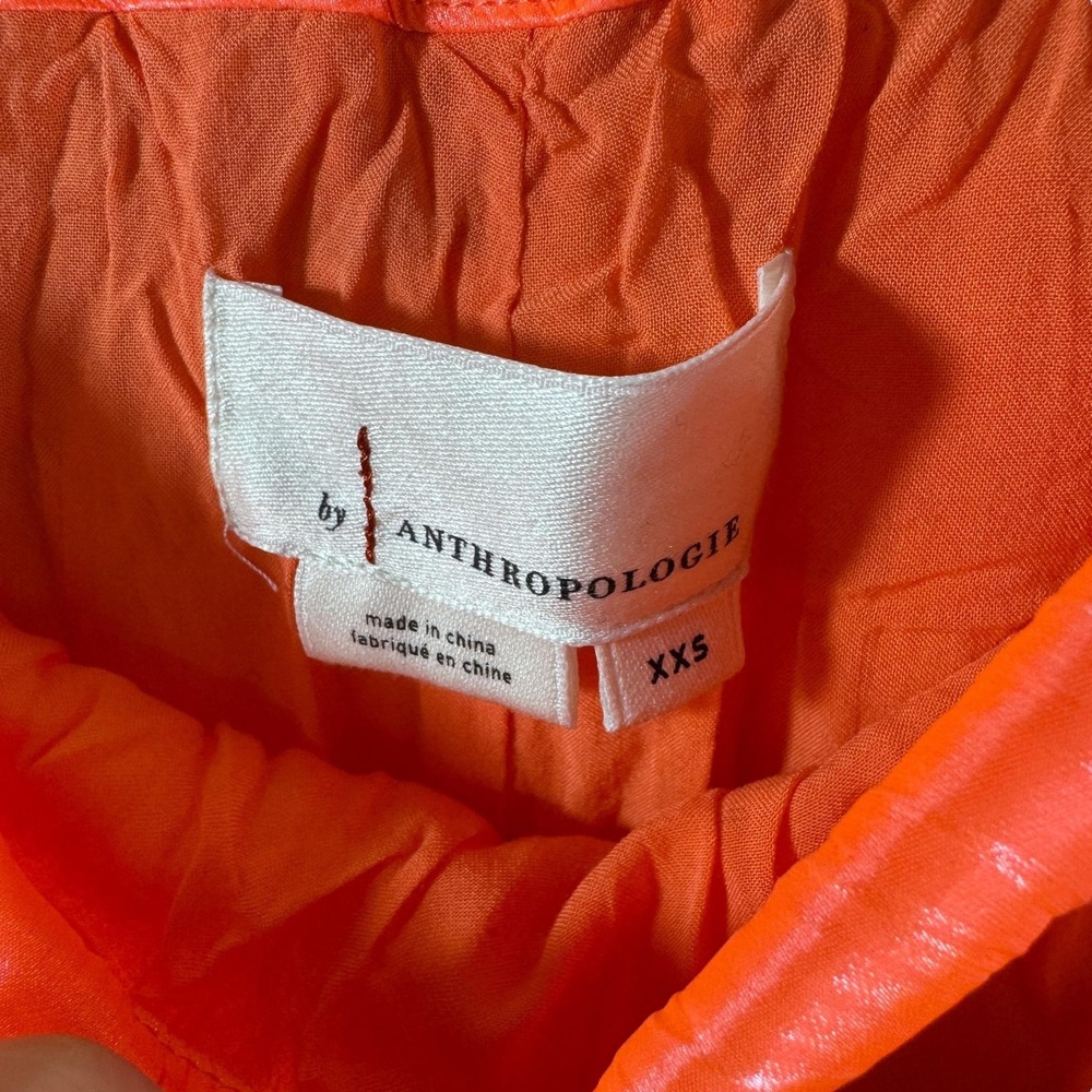 Anthropologie Maxi Skirt‎ Womens XXS Orange Sheen Tiered Boho Flowing Pull On - Picture 2 of 7